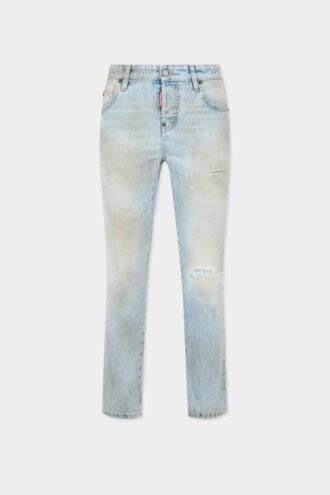 Teddy-Jeans in heller Waschung